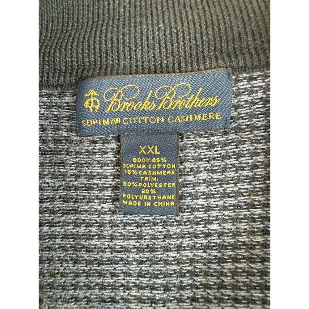Brooks Brothers Henley Men's‎ Sweater Navy Blue Color Size 2XL Cashmere Blend